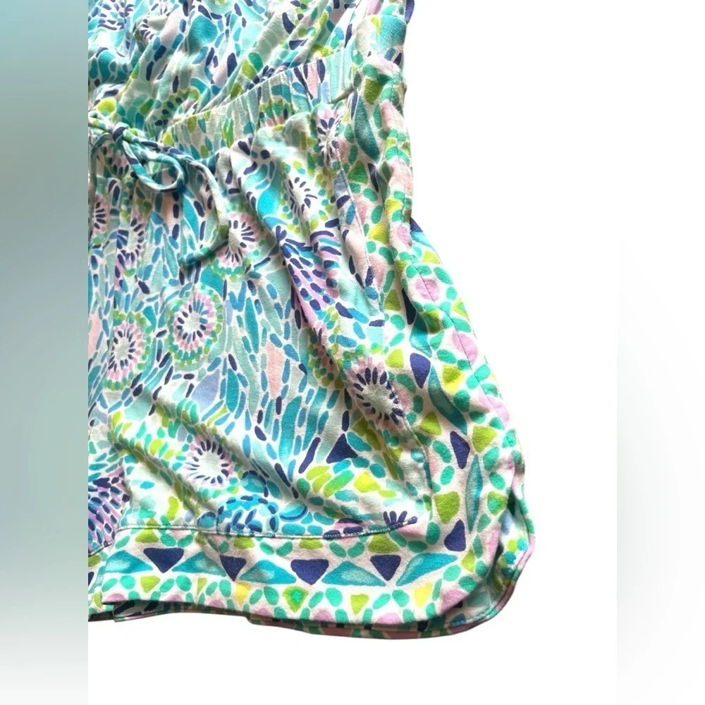 Lilly Pulitzer Rikki Romper Floral Blue Green Sz M
